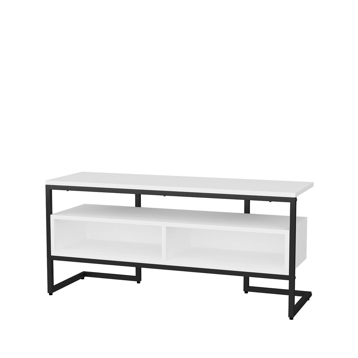 Comodă TV Merrion, Diverse culori, 110x35x50 cm - Negru - Alb | SKU: 322RTC2323 | Comodă TV Merrion, 110x35x50 cm, varianta Negru - Alb, produs pentru amenajarea locuinței, disponibil online în România la CasaMob