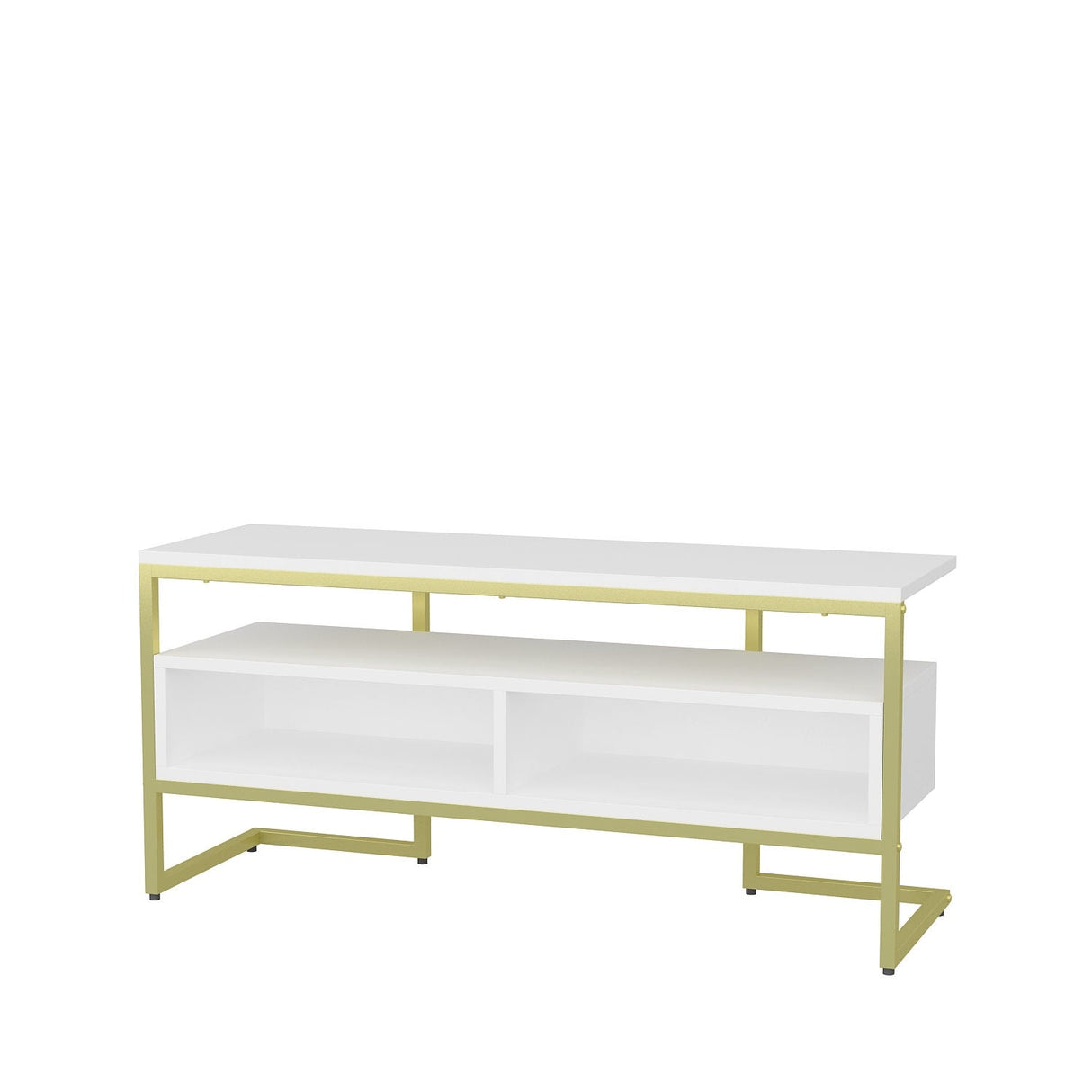 Comodă TV Merrion, Diverse culori, 110x35x50 cm - Auriu - Alb | SKU: 322RTC2331 | Comodă TV Merrion, 110x35x50 cm, varianta Auriu - Alb, produs pentru amenajarea locuinței, disponibil online în România la CasaMob