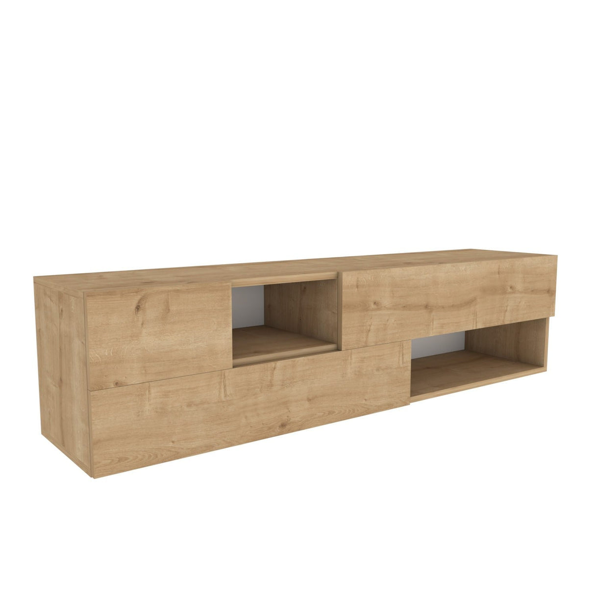 Comodă TV Morton, Diverse culori, 160x38x40 cm - Stejar | SKU: 322RTC2336 | Comodă TV Morton, 160x38x40 cm, varianta Stejar, produs pentru amenajarea locuinței, disponibil online în România la CasaMob
