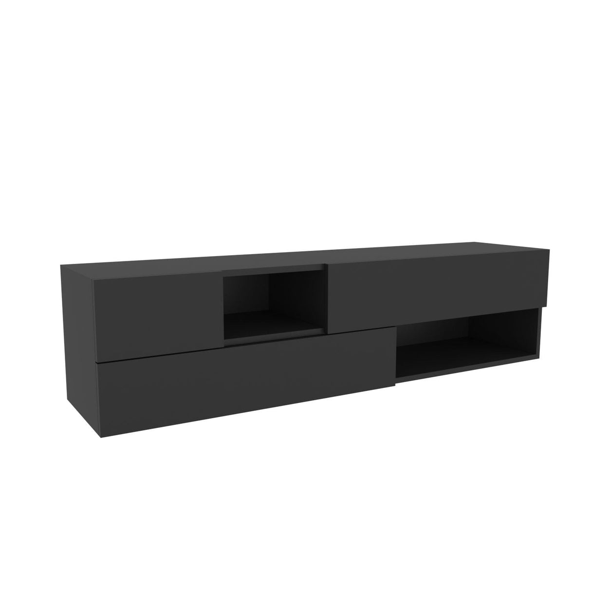 Comodă TV Morton, Diverse culori, 160x38x40 cm - Antracit | SKU: 322RTC2337 | Comodă TV Morton, 160x38x40 cm, varianta Antracit, produs pentru amenajarea locuinței, disponibil online în România la CasaMob