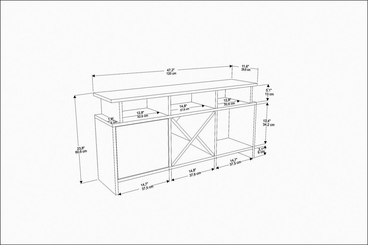 Comodă TV Auburn, Diverse culori, 120x30x61 cm - Stejar | SKU: 322RTC2368 | Comodă TV Auburn, 120x30x61 cm, varianta Stejar, produs pentru amenajarea locuinței, disponibil online în România la CasaMob