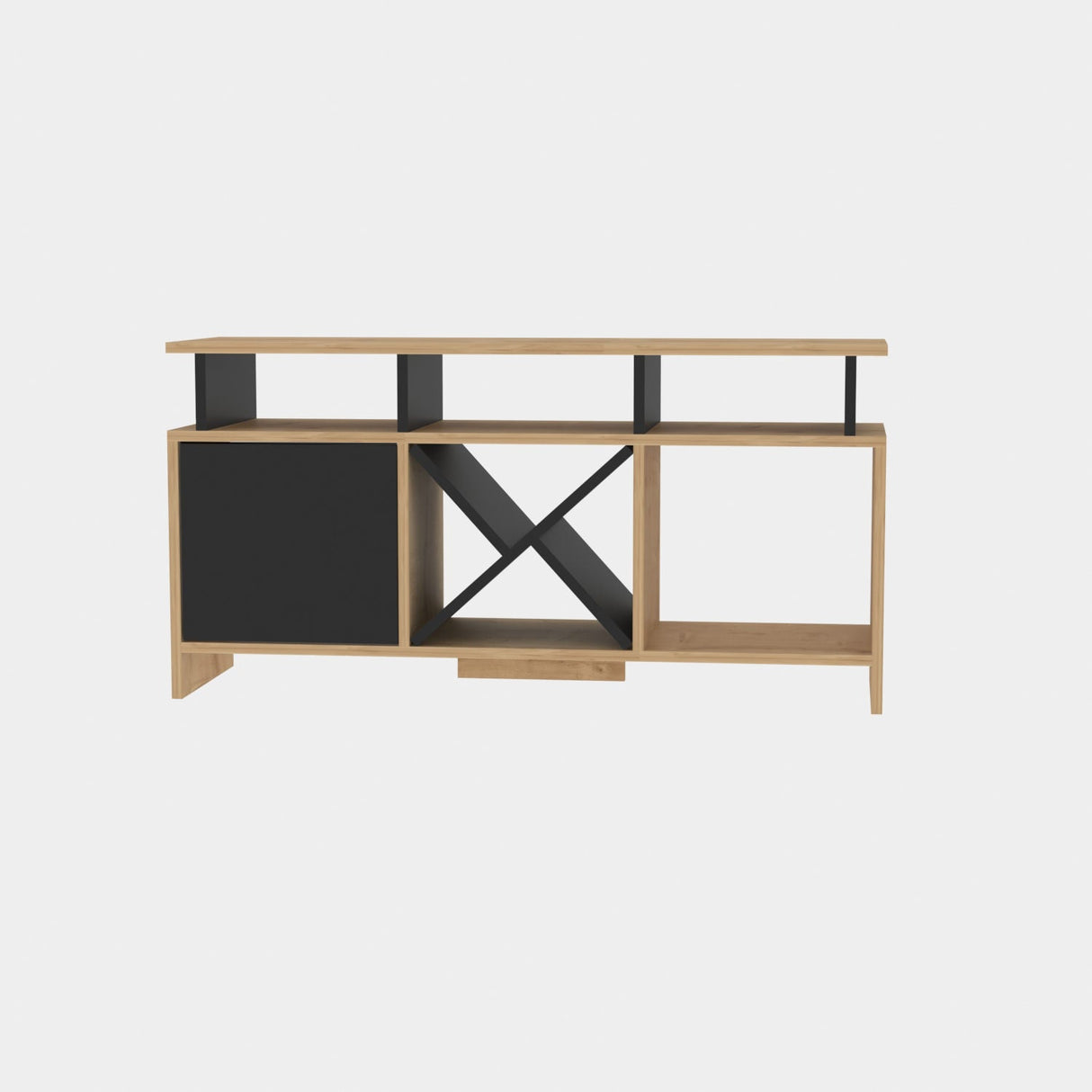Comodă TV Auburn, Diverse culori, 120x30x61 cm - Stejar - Antracit | SKU: 322RTC2370 | Comodă TV Auburn, 120x30x61 cm, varianta Stejar - Antracit, produs pentru amenajarea locuinței, disponibil online în România la CasaMob