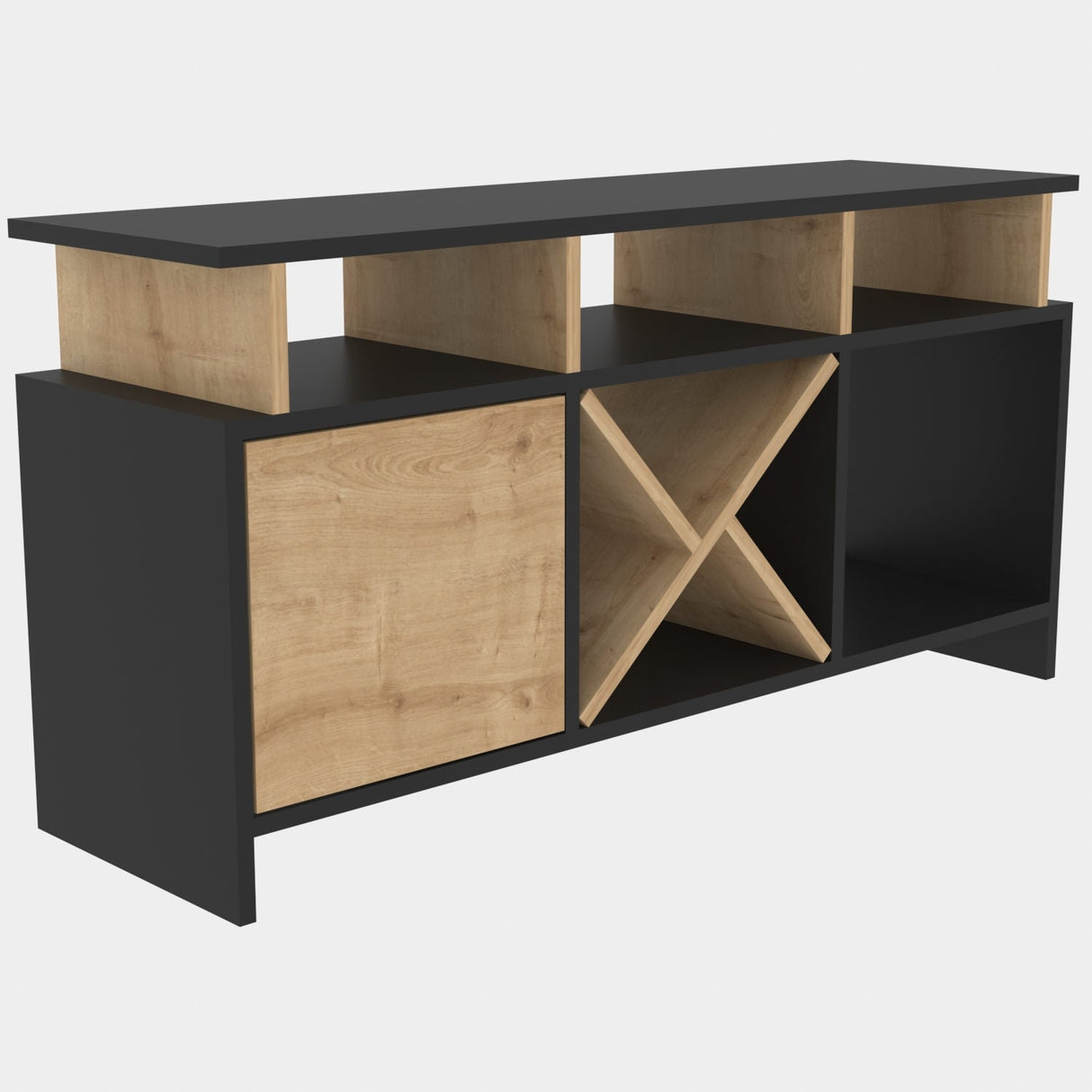 Comodă TV Auburn, Diverse culori, 120x30x61 cm - Antracit - Stejar | SKU: 322RTC2374 | Comodă TV Auburn, 120x30x61 cm, varianta Antracit - Stejar, produs pentru amenajarea locuinței, disponibil online în România la CasaMob