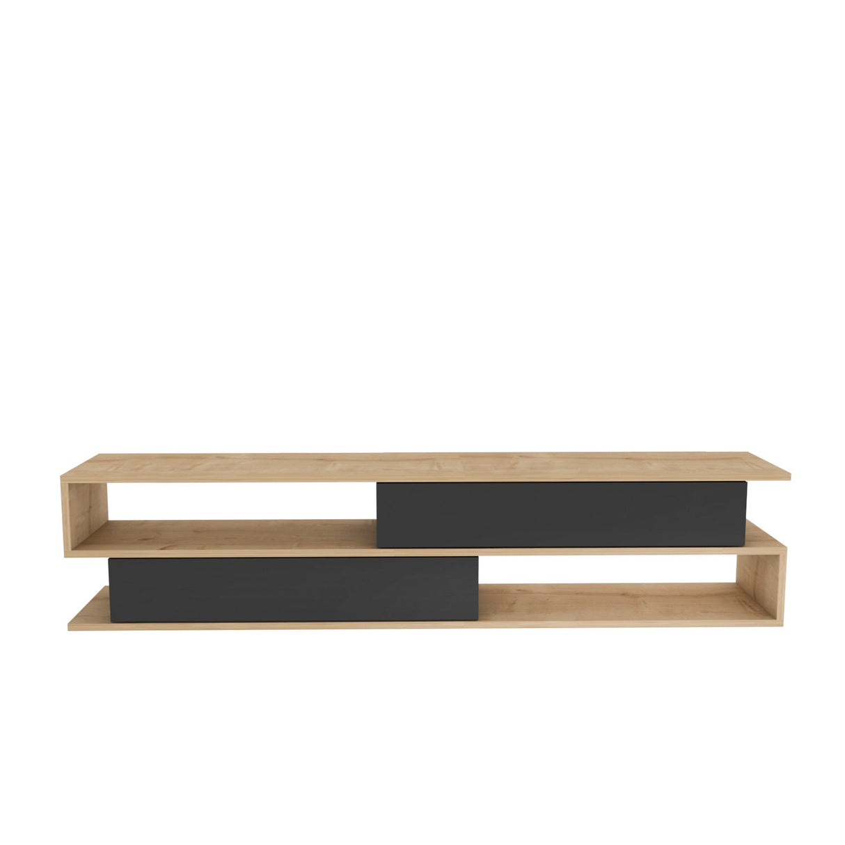 Comodă TV Cortez, Diverse culori, 160x35x39 cm - Stejar - Antracit | SKU: 322RTC2410 | Comodă TV Cortez, 160x35x39 cm, varianta Stejar - Antracit, produs pentru amenajarea locuinței, disponibil online în România la CasaMob
