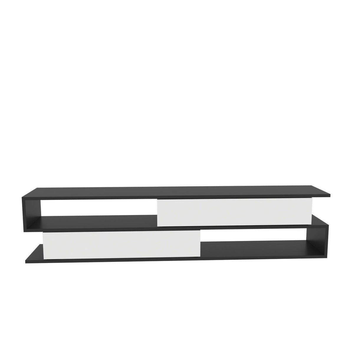 Comodă TV Cortez, Diverse culori, 160x35x39 cm - Antracit - Alb | SKU: 322RTC2413 | Comodă TV Cortez, 160x35x39 cm, varianta Antracit - Alb, produs pentru amenajarea locuinței, disponibil online în România la CasaMob