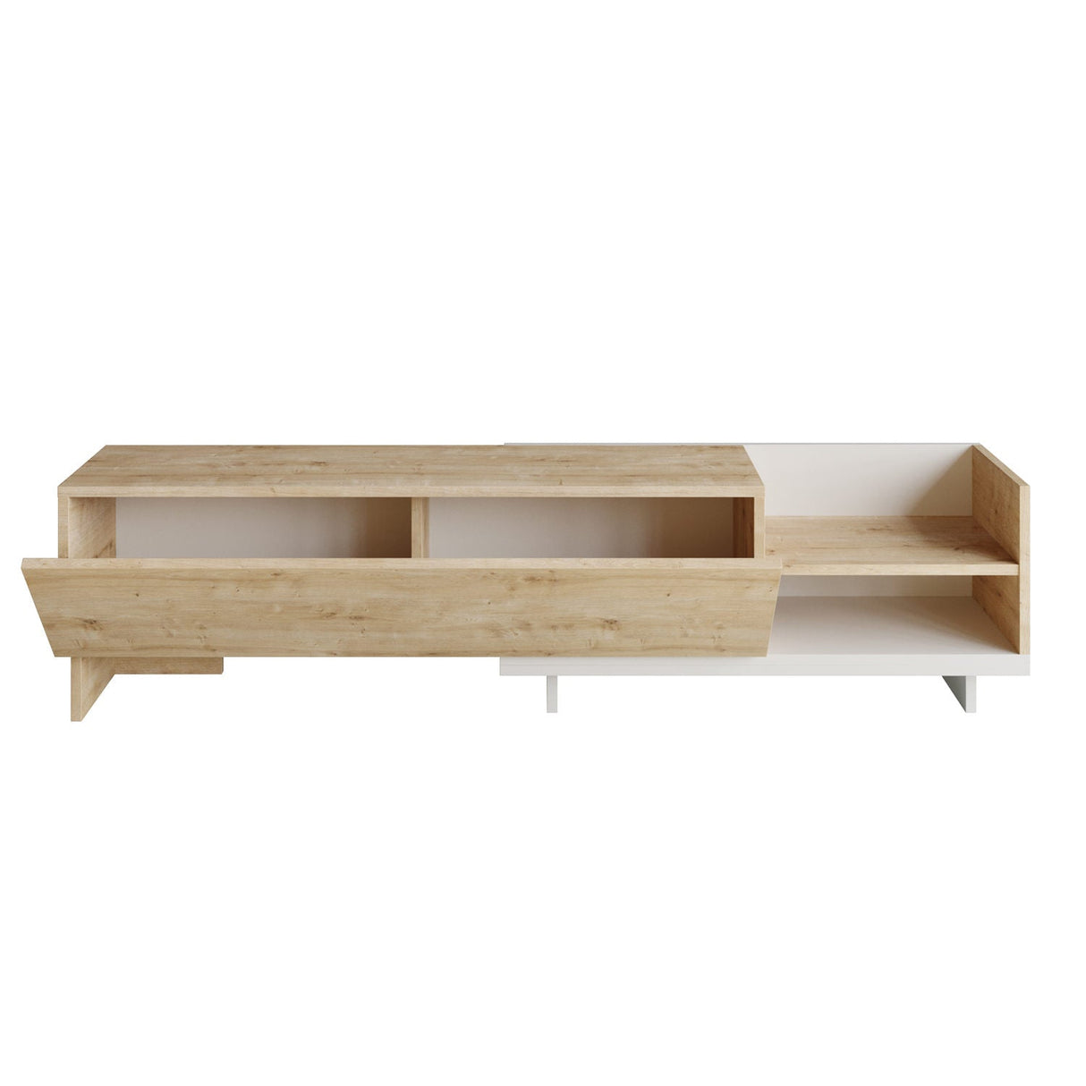 Comodă TV Parion, Diverse culori, 165x35x41 cm - Alb - Sapphire | SKU: 322RTC2453 | Comodă TV Parion, 165x35x41 cm, varianta Alb - Sapphire, produs pentru amenajarea locuinței, disponibil online în România la CasaMob