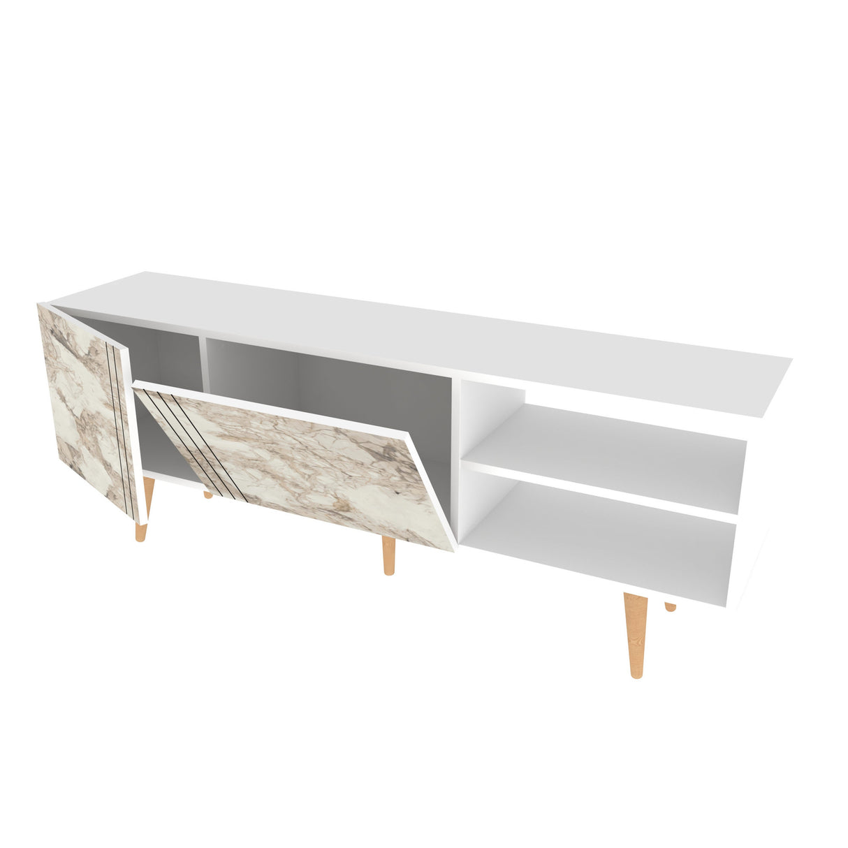 Comodă TV Ronas, Diverse culori, 160x35x39 cm - Alb | SKU: 322RTC2455 | Comodă TV Ronas, 160x35x39 cm, varianta Alb, produs pentru amenajarea locuinței, disponibil online în România la CasaMob