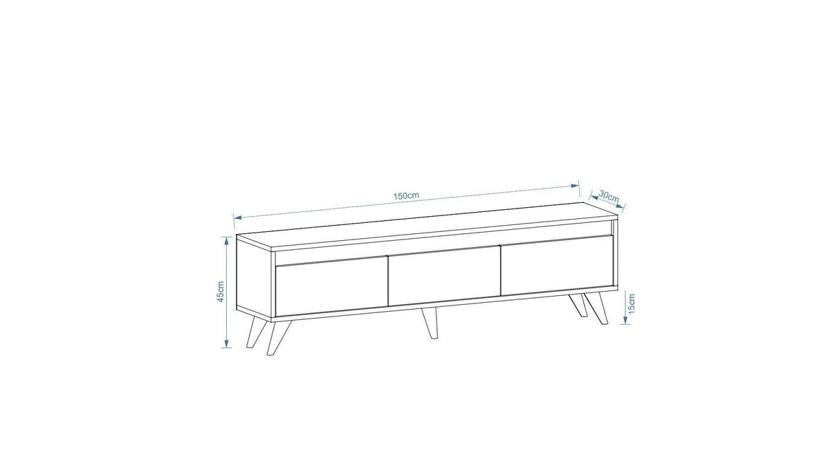 Comodă TV Century, Diverse culori, 150x30x45 cm - Alb | SKU: 327ODS1113 | Comodă TV Century, 150x30x45 cm, varianta Alb, produs pentru amenajarea locuinței, disponibil online în România la CasaMob