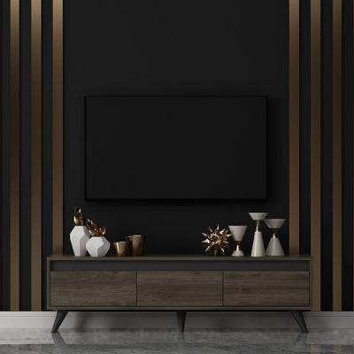 Nuc | SKU: 327ODS1114 | Comodă TV Century, 150x30x45 cm, varianta Nuc, produs pentru amenajarea locuinței, disponibil online în România la CasaMob