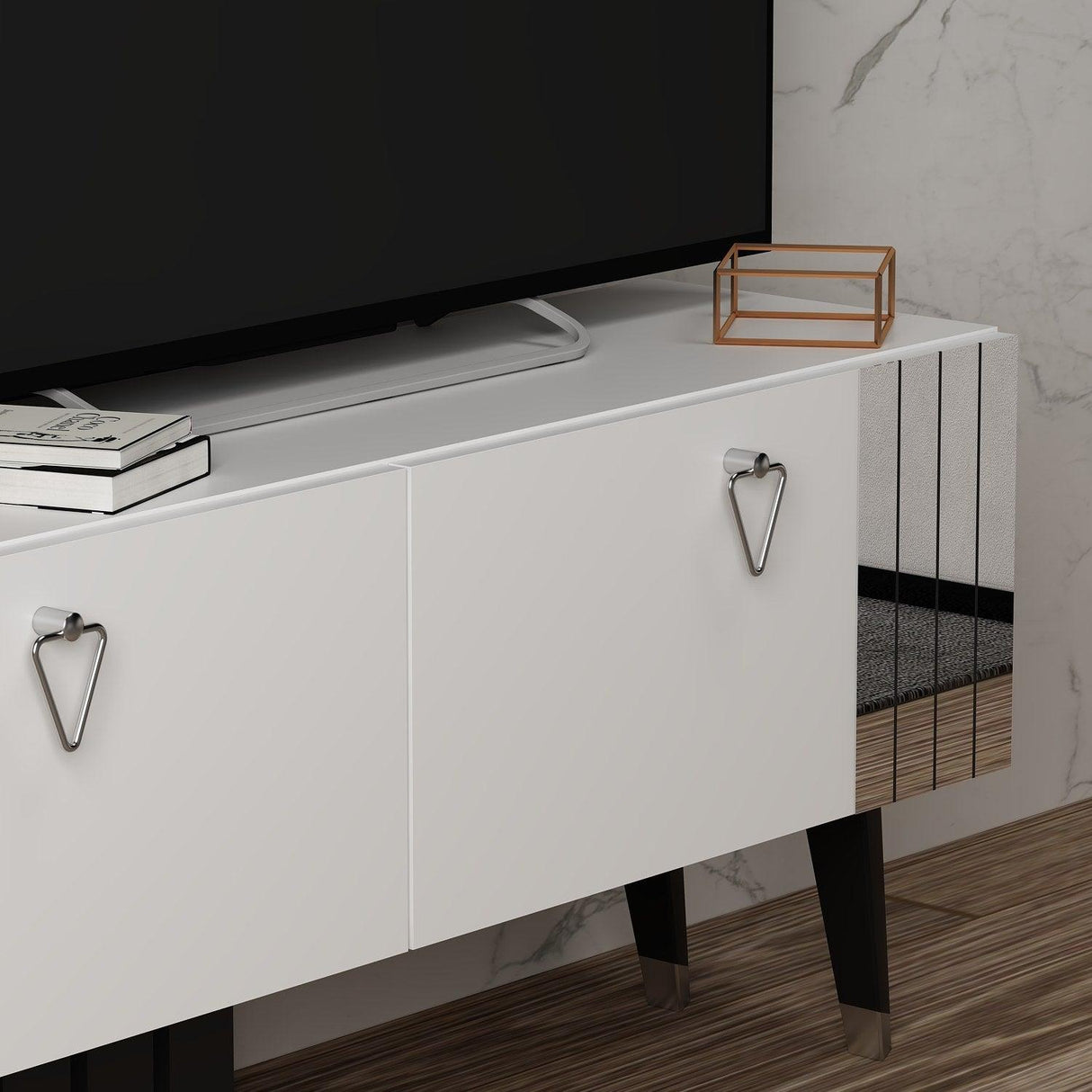 Comodă TV Tarab, Diverse culori, 120x30x50 cm - Alb | SKU: 327ODS1117 | Comodă TV Tarab, 120x30x50 cm, varianta Alb, produs pentru amenajarea locuinței, disponibil online în România la CasaMob