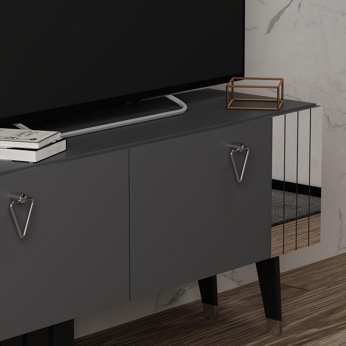 Comodă TV Tarab, Diverse culori, 120x30x50 cm - Antracit | SKU: 327ODS1118 | Comodă TV Tarab, 120x30x50 cm, varianta Antracit, produs pentru amenajarea locuinței, disponibil online în România la CasaMob