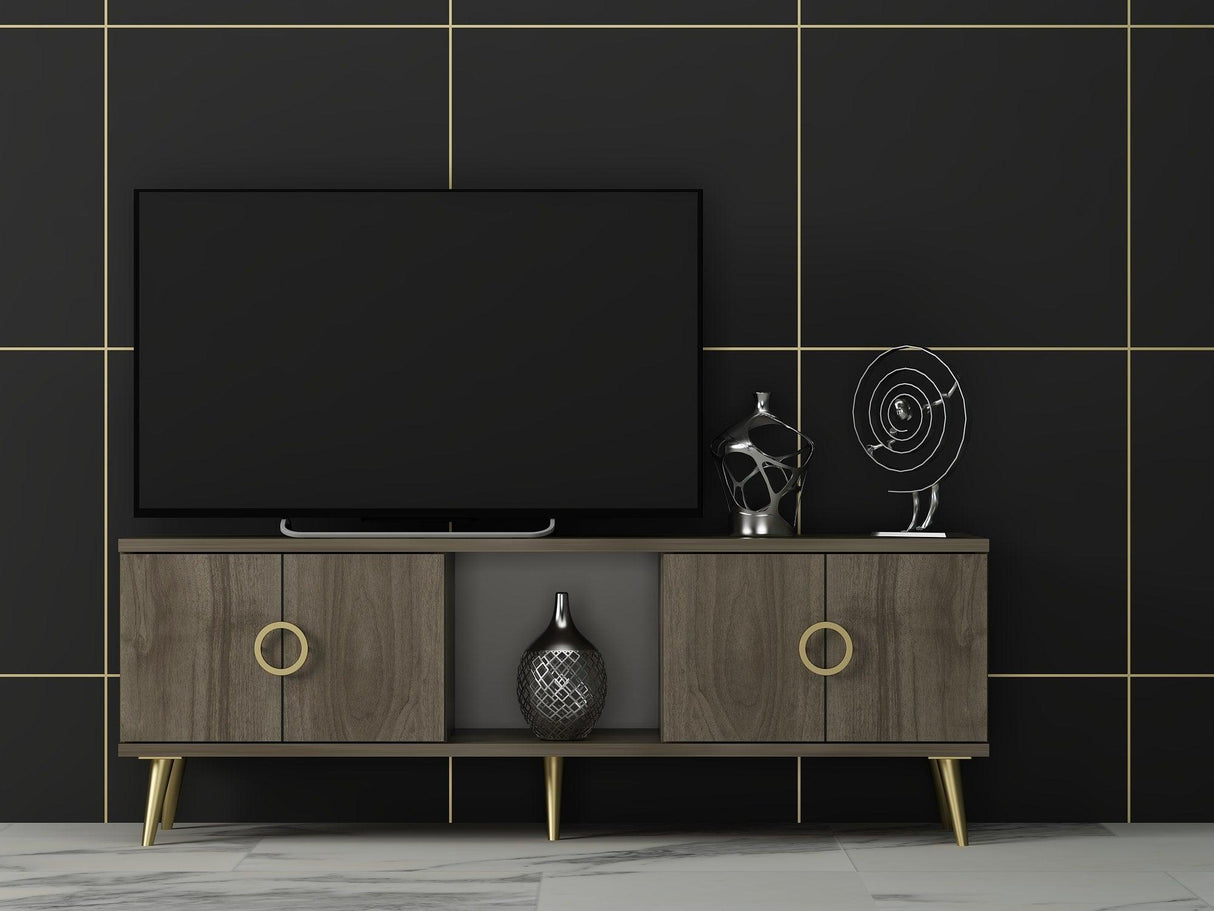 Comodă TV Cey, Diverse culori, 120x30x45 cm - Nuc | SKU: 327ODS1122 | Comodă TV Cey, 120x30x45 cm, varianta Nuc, produs pentru amenajarea locuinței, disponibil online în România la CasaMob