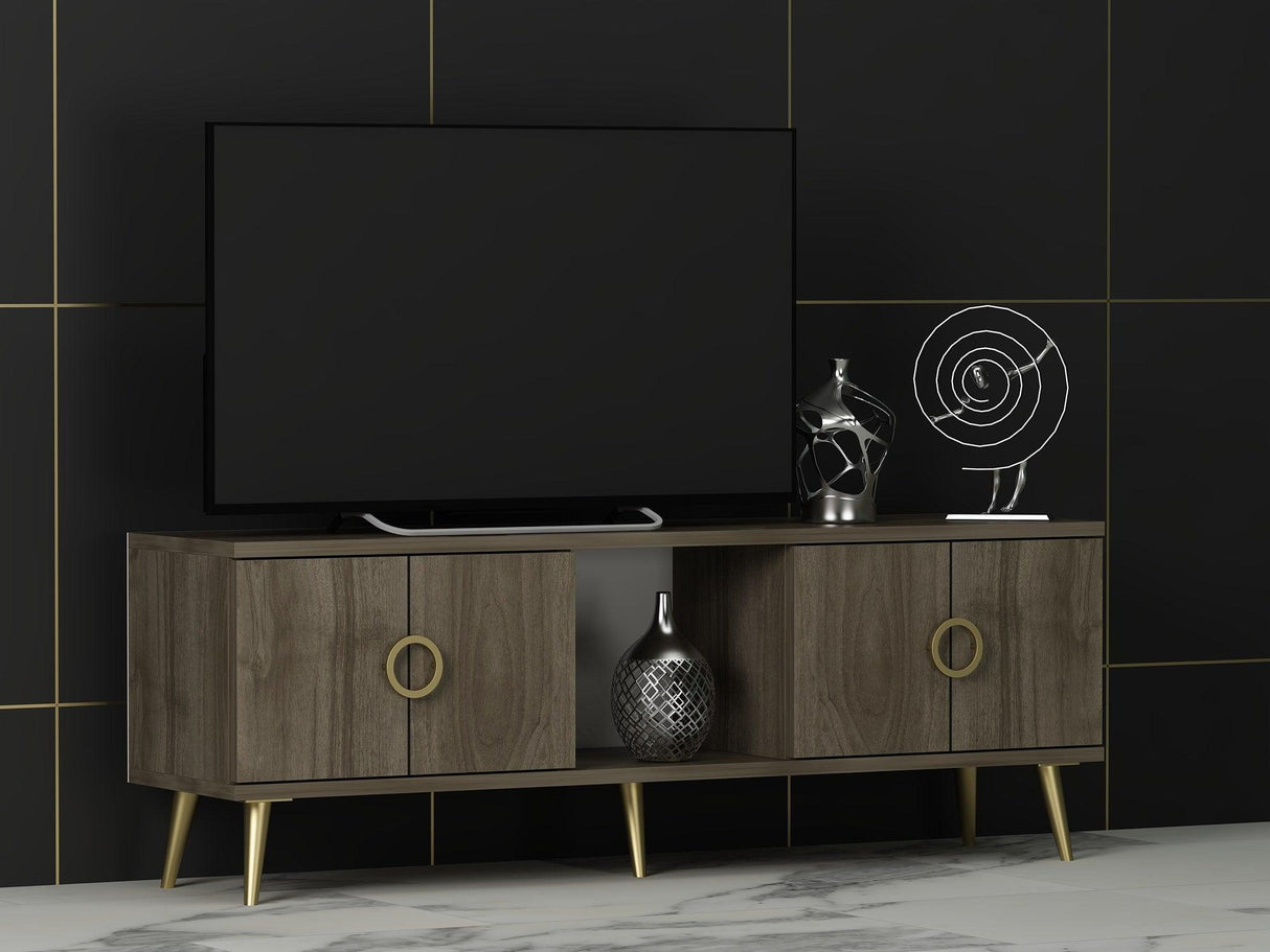 Comodă TV Cey, Diverse culori, 120x30x45 cm - Nuc | SKU: 327ODS1122 | Comodă TV Cey, 120x30x45 cm, varianta Nuc, produs pentru amenajarea locuinței, disponibil online în România la CasaMob