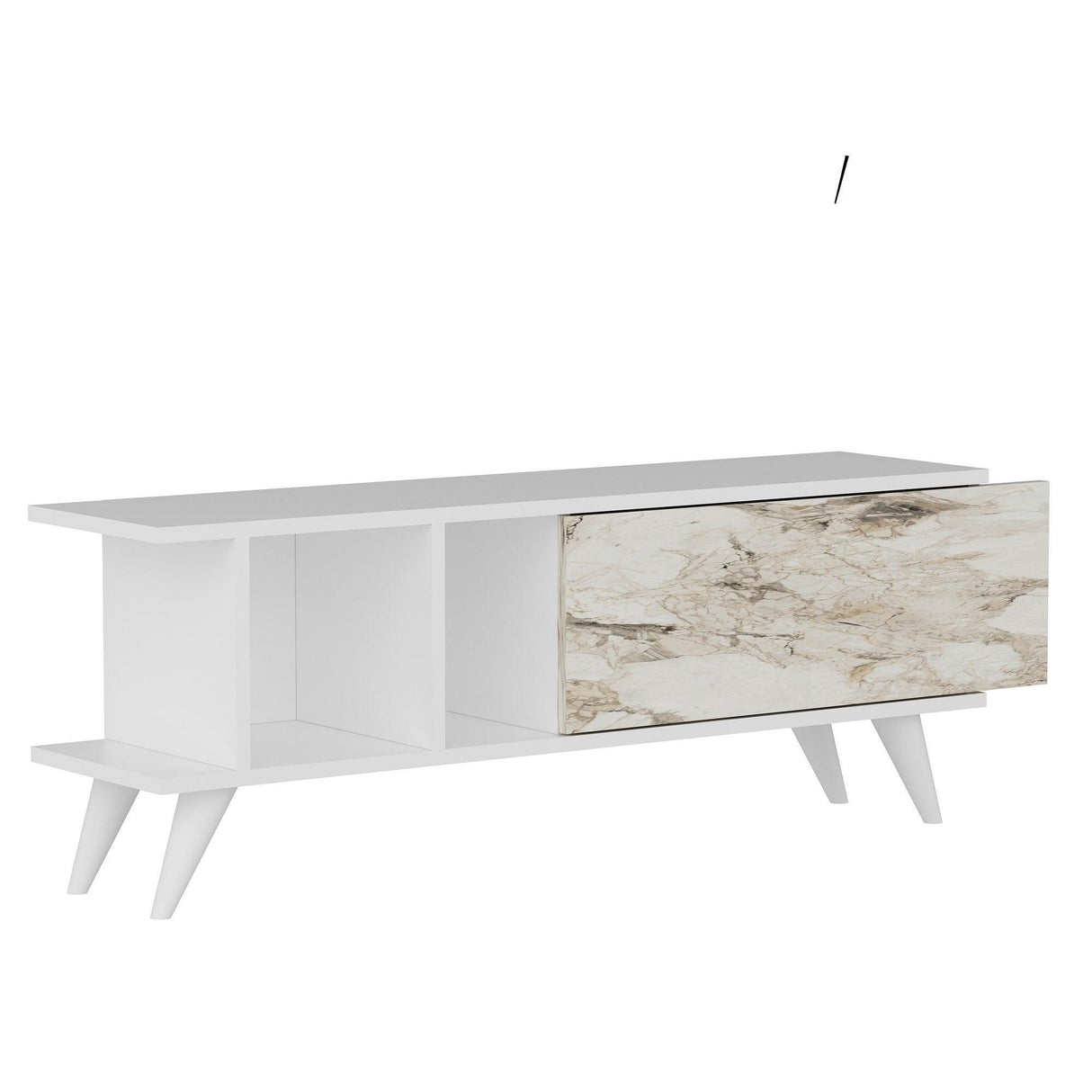 Comodă TV Liberty, Diverse culori, 120x30x45 cm - Alb - Marble | SKU: 327ODS1125 | Comodă TV Liberty, 120x30x45 cm, varianta Alb - Marble, produs pentru amenajarea locuinței, disponibil online în România la CasaMob