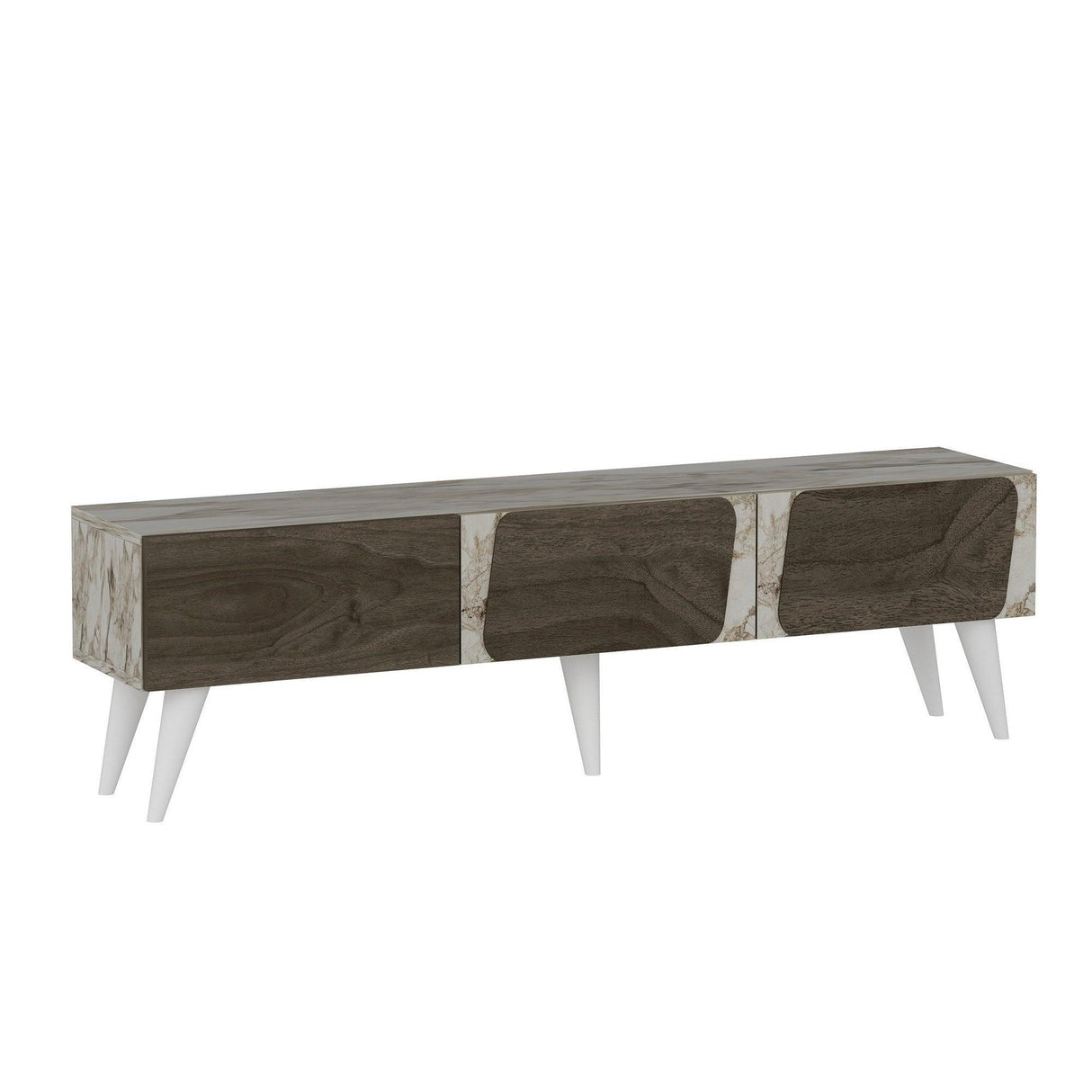 Comodă TV Veas, Diverse culori, 150x30x43 cm - Marble - Nuc | SKU: 327ODS1134 | Comodă TV Veas, 150x30x43 cm, varianta Marble - Nuc, produs pentru amenajarea locuinței, disponibil online în România la CasaMob