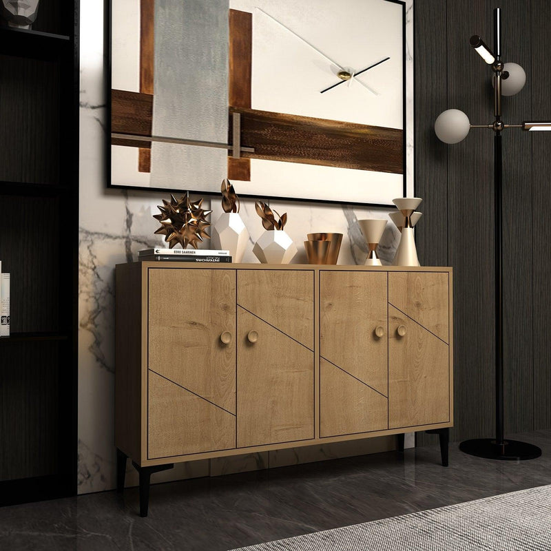 Stejar safir | SKU: 327ODS1139 | Comodă TV Myria, 120x30x75 cm, varianta Stejar safir, produs pentru amenajarea locuinței, disponibil online în România la CasaMob