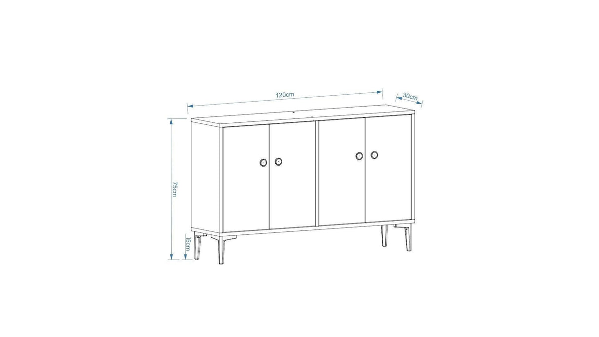 Comodă TV Myria, Diverse culori, 120x30x75 cm - Stejar safir | SKU: 327ODS1139 | Comodă TV Myria, 120x30x75 cm, varianta Stejar safir, produs pentru amenajarea locuinței, disponibil online în România la CasaMob