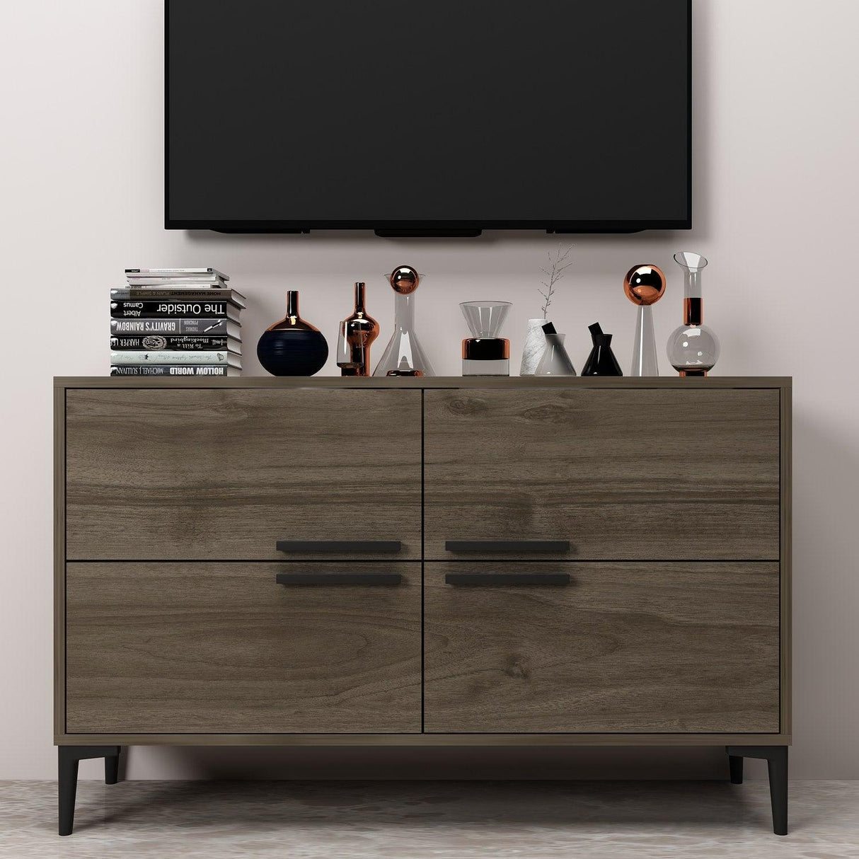 Comodă TV Ctn, Diverse culori, 120x30x75 cm - Nuc | SKU: 327ODS1145 | Comodă TV Ctn, 120x30x75 cm, varianta Nuc, produs pentru amenajarea locuinței, disponibil online în România la CasaMob