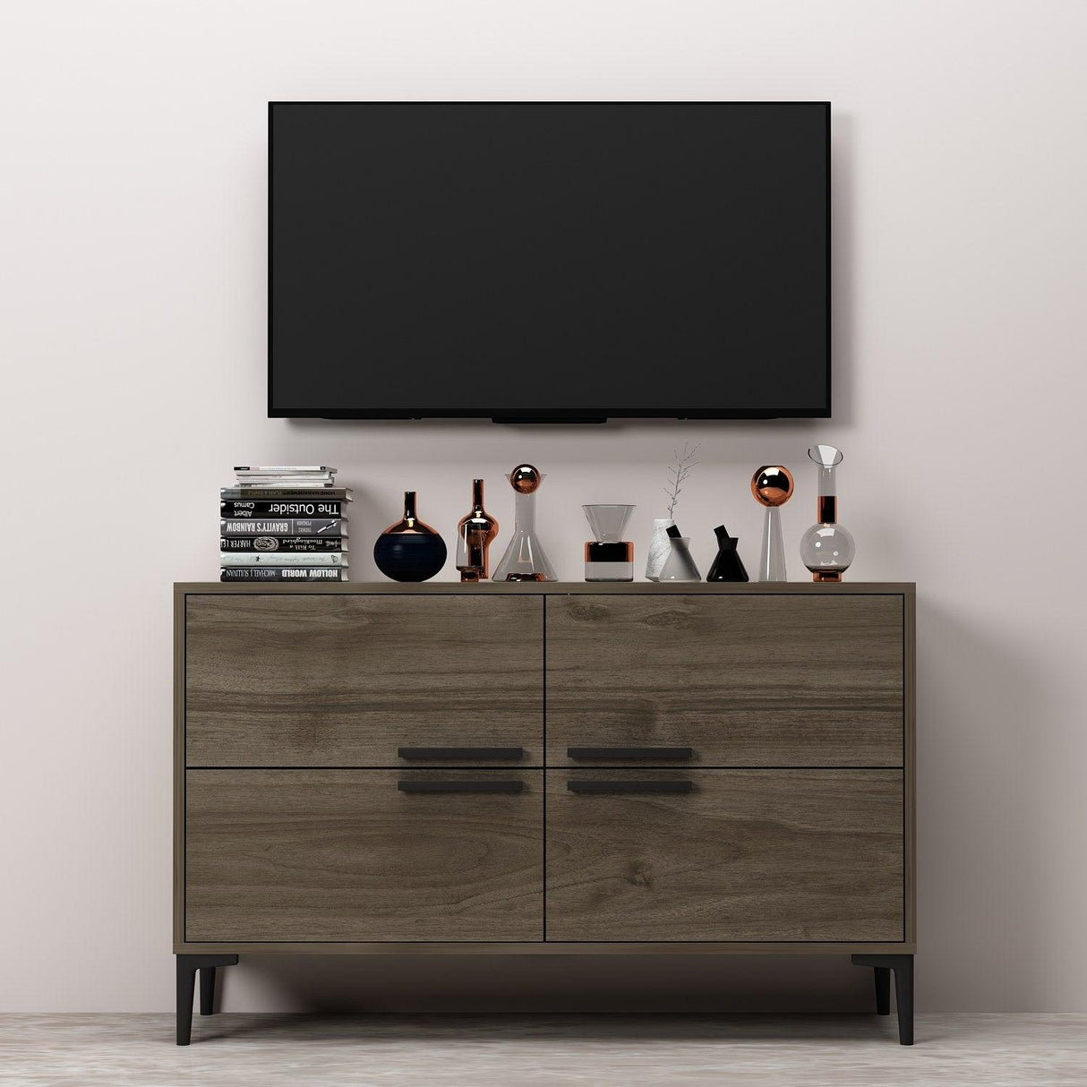 Comodă TV Ctn, Diverse culori, 120x30x75 cm - Nuc | SKU: 327ODS1145 | Comodă TV Ctn, 120x30x75 cm, varianta Nuc, produs pentru amenajarea locuinței, disponibil online în România la CasaMob