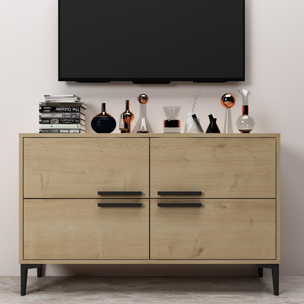 Comodă TV Ctn, Diverse culori, 120x30x75 cm - Stejar safir | SKU: 327ODS1146 | Comodă TV Ctn, 120x30x75 cm, varianta Stejar safir, produs pentru amenajarea locuinței, disponibil online în România la CasaMob