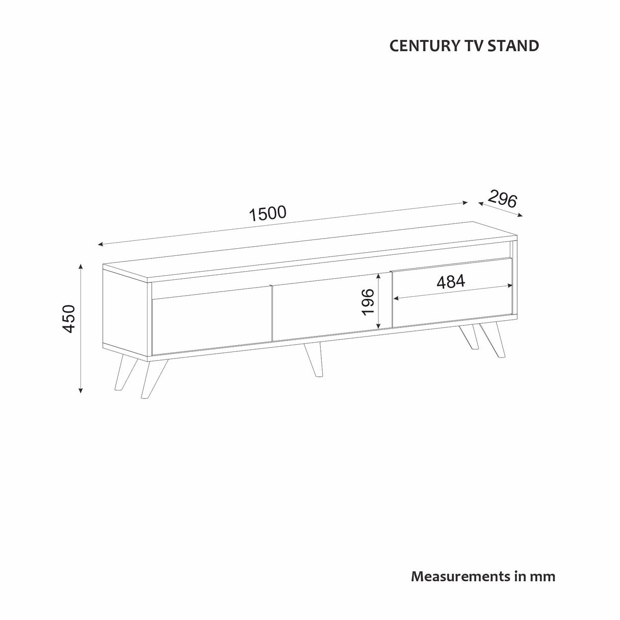 Comodă TV Century, Diverse culori, 150x30x45 cm - Travertin - Antracit | SKU: 327ODS1254 | Comodă TV Century, 150x30x45 cm, varianta Travertin - Antracit, produs pentru amenajarea locuinței, disponibil online în România la CasaMob