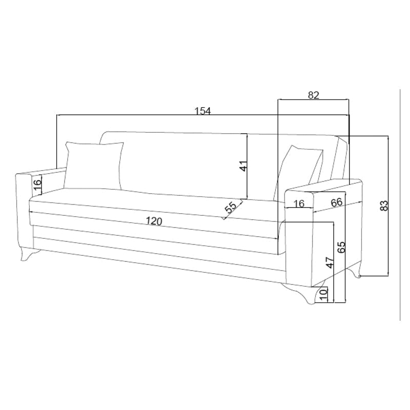 Canapea extensibilă cu depozitare Vox, Diverse culori, 154x82x83 cm - Crem | SKU: 328-000012 | Canapea extensibilă cu depozitare Vox, 154x82x83 cm, varianta Crem, produs pentru amenajarea locuinței, disponibil online în România la CasaMob
