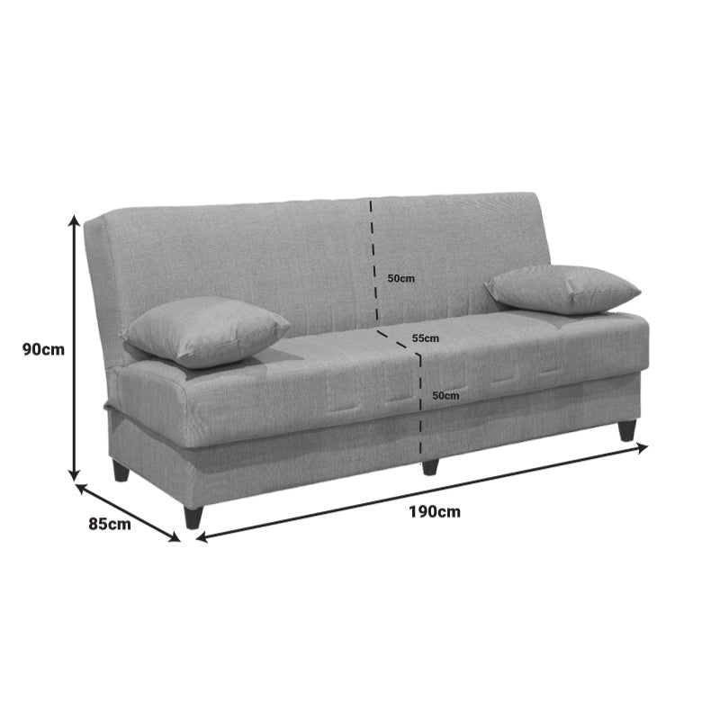 Canapea extensibilă 3 locuri Romina, cu spațiu de depozitare, Diverse culori, 190x85x90 cm - Crem | SKU: 328-000022 | Canapea extensibilă 3 locuri Romina, cu spațiu de depozitare, 190x85x90 cm, varianta Crem, produs pentru amenajarea locuinței, disponibil online în România la CasaMob