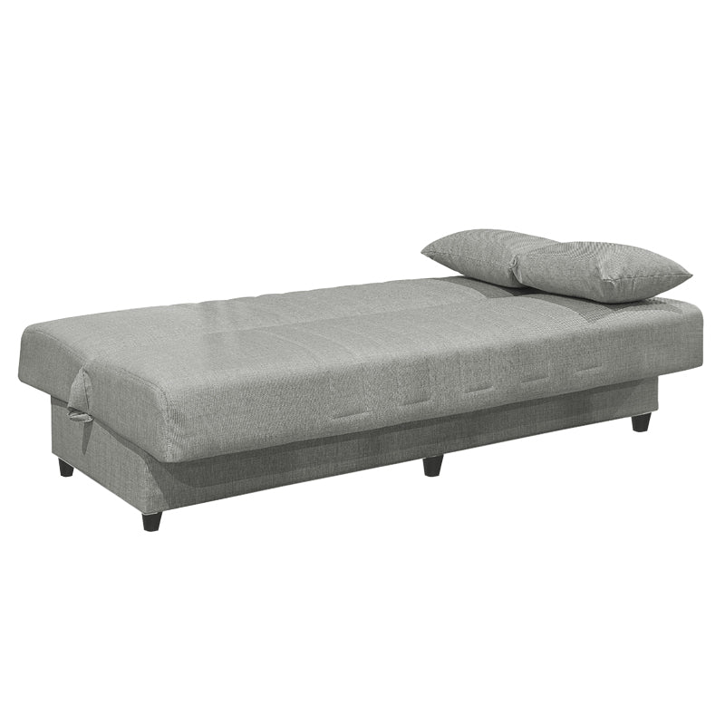 Canapea extensibilă 3 locuri Romina, cu spațiu de depozitare, Diverse culori, 190x85x90 cm - Gri deschis | SKU: 328-000024 | Canapea extensibilă 3 locuri Romina, cu spațiu de depozitare, 190x85x90 cm, varianta Gri deschis, produs pentru amenajarea locuinței, disponibil online în România la CasaMob