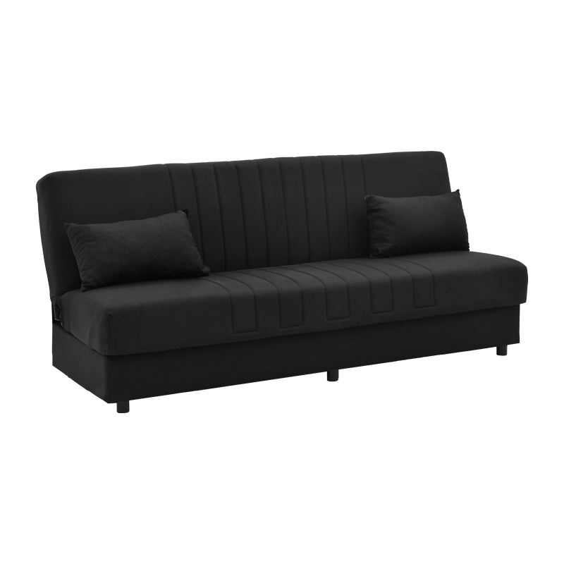 Canapea extensibilă 3 locuri Romina, cu spațiu de depozitare, Diverse culori, 190x85x90 cm - Negru | SKU: 328-000026 | Canapea extensibilă 3 locuri Romina, cu spațiu de depozitare, 190x85x90 cm, varianta Negru, produs pentru amenajarea locuinței, disponibil online în România la CasaMob