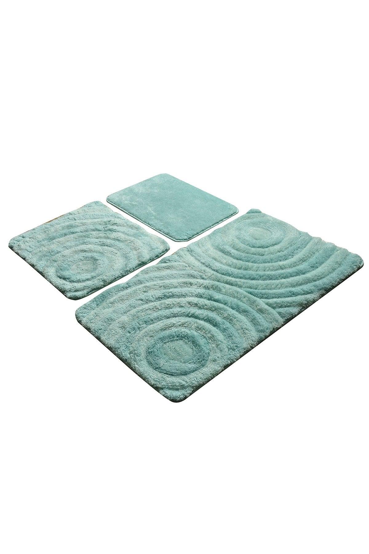 Covoraș de baie 3 bucăți Wave, Diverse culori, 60x100 cm - Mentă | SKU: 351ALS2019 | Covoraș de baie 3 bucăți Wave, 60x100 cm, varianta Mentă, produs pentru amenajarea locuinței, disponibil online în România la CasaMob