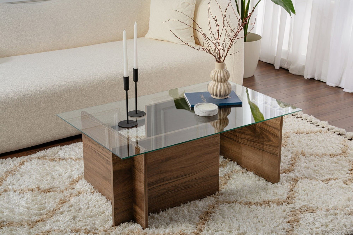 Măsuță de cafea Vetrino, Diverse culori, 105x65x40 cm - Venezia walnut | SKU: 353NRD1101 | Măsuță de cafea Vetrino, 105x65x40 cm, varianta Venezia walnut, produs pentru amenajarea locuinței, disponibil online în România la CasaMob