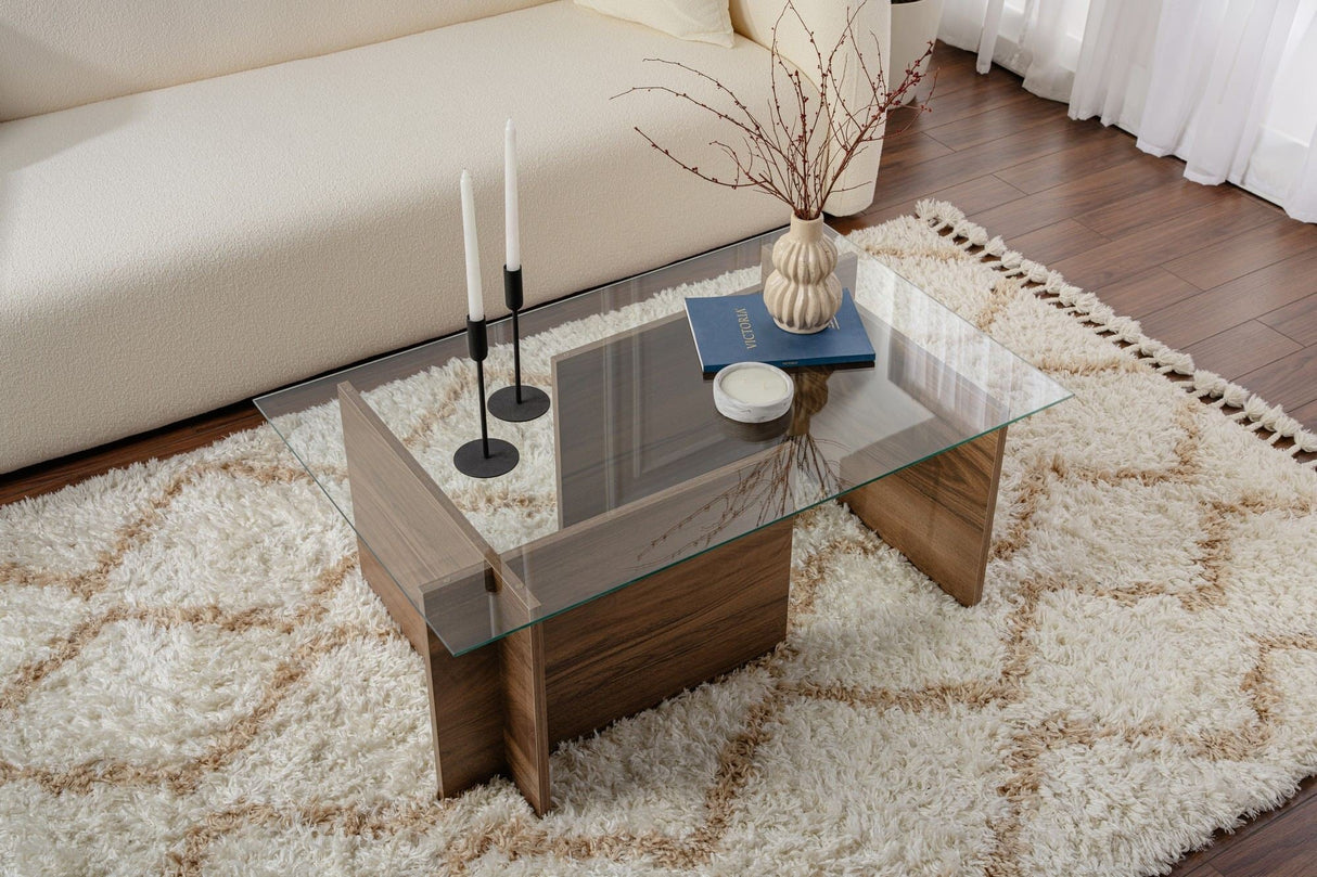 Măsuță de cafea Vetrino, Diverse culori, 105x65x40 cm - Venezia walnut | SKU: 353NRD1101 | Măsuță de cafea Vetrino, 105x65x40 cm, varianta Venezia walnut, produs pentru amenajarea locuinței, disponibil online în România la CasaMob