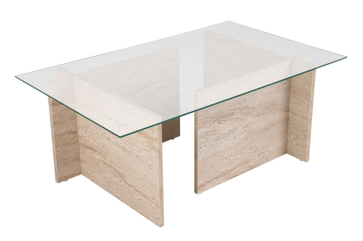 Măsuță de cafea Vetrino, Diverse culori, 105x65x40 cm - Travertin | SKU: 353NRD1102 | Măsuță de cafea Vetrino, 105x65x40 cm, varianta Travertin, produs pentru amenajarea locuinței, disponibil online în România la CasaMob