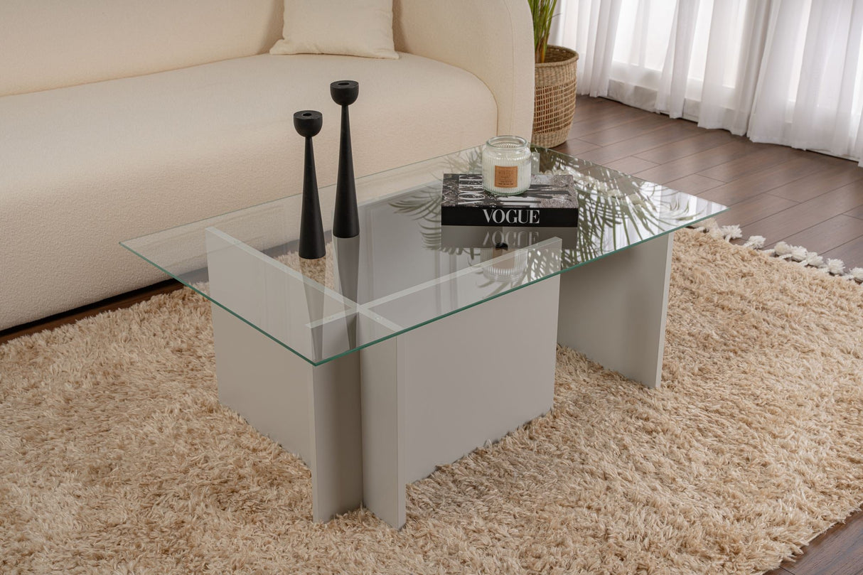 Măsuță de cafea Vetrino, Diverse culori, 105x65x40 cm - Gri | SKU: 353NRD1107 | Măsuță de cafea Vetrino, 105x65x40 cm, varianta Gri, produs pentru amenajarea locuinței, disponibil online în România la CasaMob