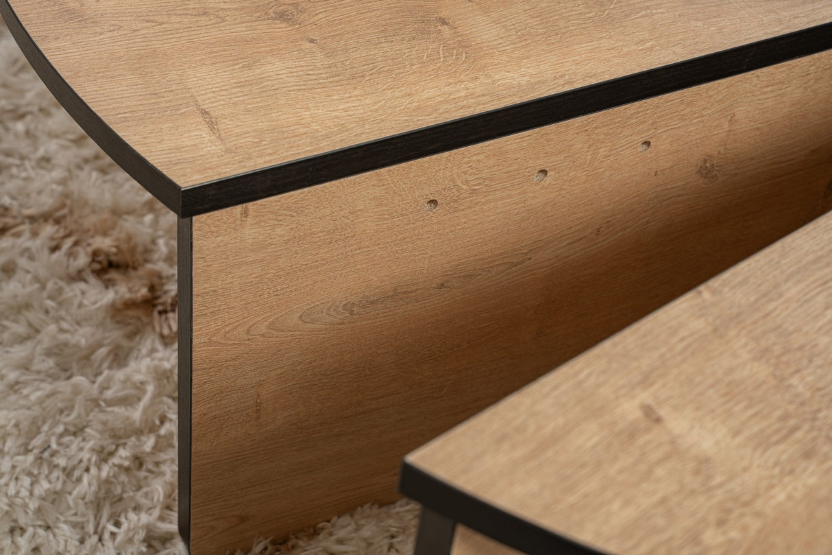Măsuță de cafea Orion, Diverse culori, 90x60x30 cm - Honey oak - Negru | SKU: 353NRD1119 | Măsuță de cafea Orion, 90x60x30 cm, varianta Honey oak - Negru, produs pentru amenajarea locuinței, disponibil online în România la CasaMob
