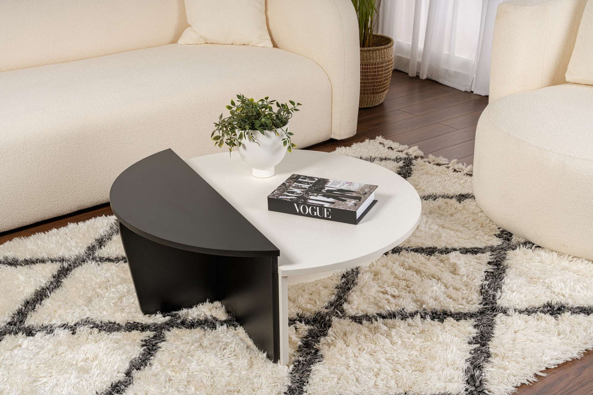 Măsuță de cafea Orion, Diverse culori, 90x60x30 cm - Wood white - Wood black | SKU: 353NRD1121 | Măsuță de cafea Orion, 90x60x30 cm, varianta Wood white - Wood black, produs pentru amenajarea locuinței, disponibil online în România la CasaMob