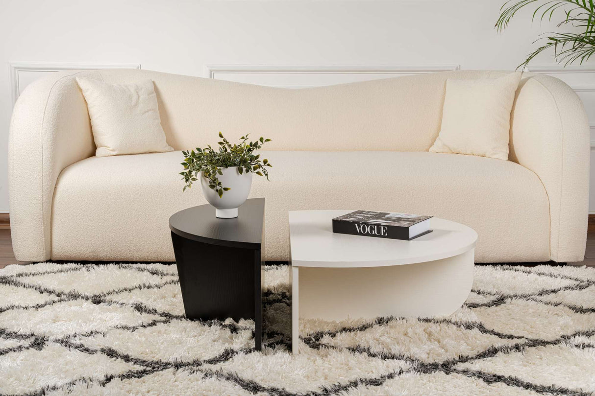 Măsuță de cafea Orion, Diverse culori, 90x60x30 cm - Wood white - Wood black | SKU: 353NRD1121 | Măsuță de cafea Orion, 90x60x30 cm, varianta Wood white - Wood black, produs pentru amenajarea locuinței, disponibil online în România la CasaMob