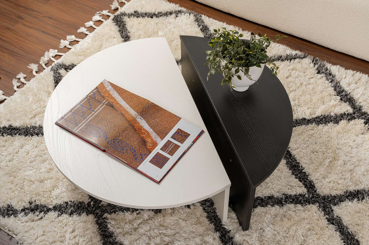 Măsuță de cafea Orion, Diverse culori, 90x60x30 cm - Wood white - Wood black | SKU: 353NRD1121 | Măsuță de cafea Orion, 90x60x30 cm, varianta Wood white - Wood black, produs pentru amenajarea locuinței, disponibil online în România la CasaMob