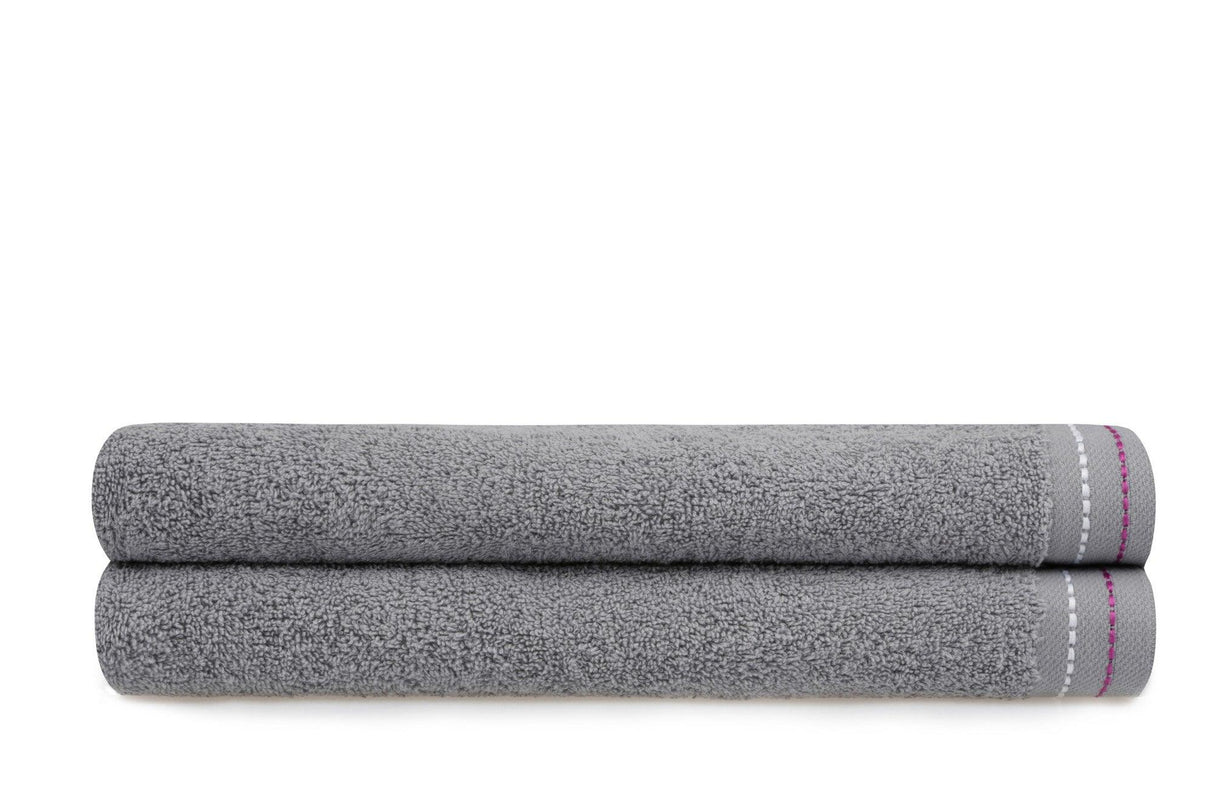 Set prosoape de baie 401, Diverse culori, Diverse configurații, Diverse dimensiuni - Gri - 70x140 cm - 2 bucăți | SKU: 355BHP2448 | Set prosoape de baie 401, varianta Gri - 70x140 cm - 2 bucăți, produs pentru amenajarea locuinței, disponibil online în România la CasaMob