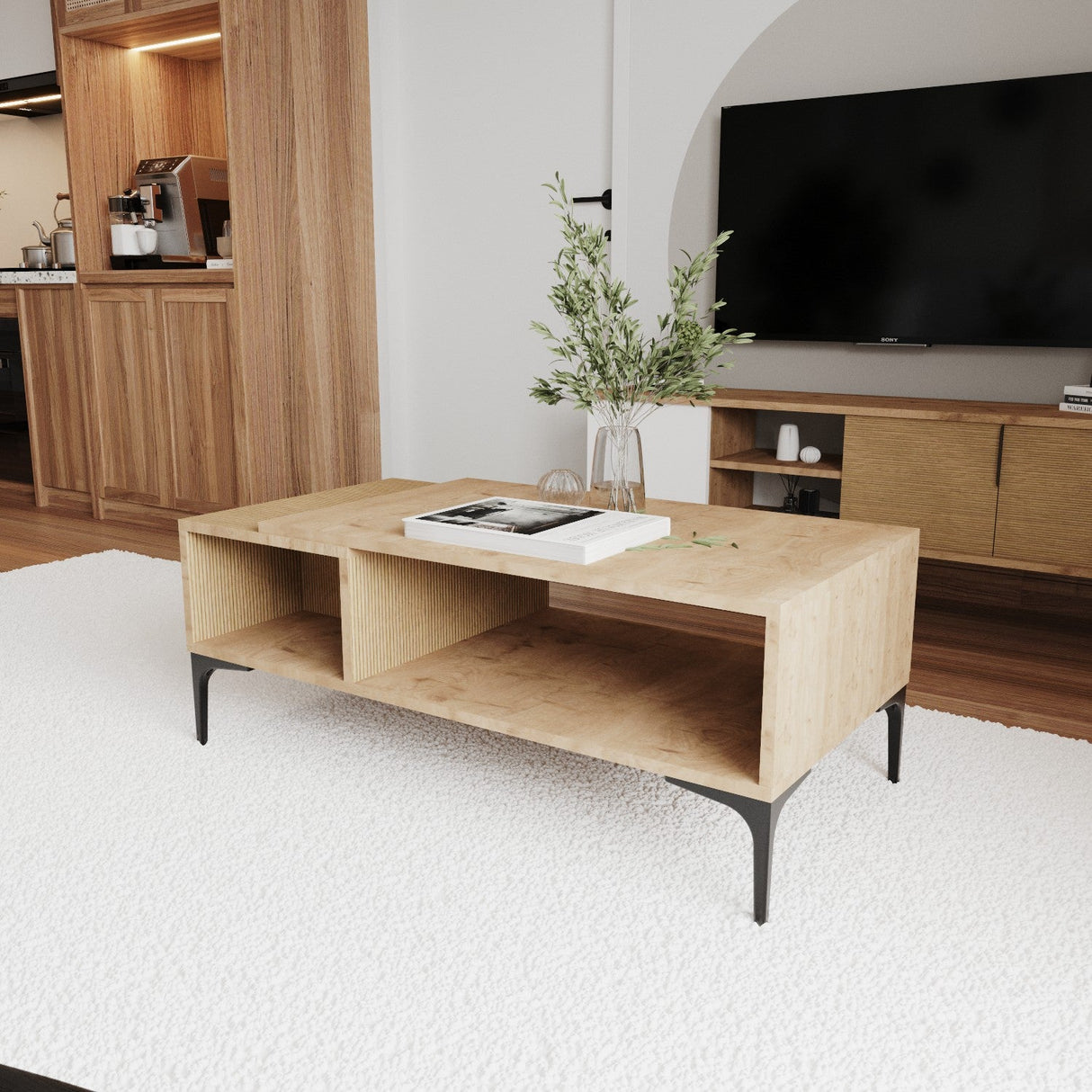 Măsuță de cafea Tarz, Diverse culori, 90x50x39 cm - Stejar | SKU: 360ALE1603 | Măsuță de cafea Tarz, 90x50x39 cm, varianta Stejar, produs pentru amenajarea locuinței, disponibil online în România la CasaMob