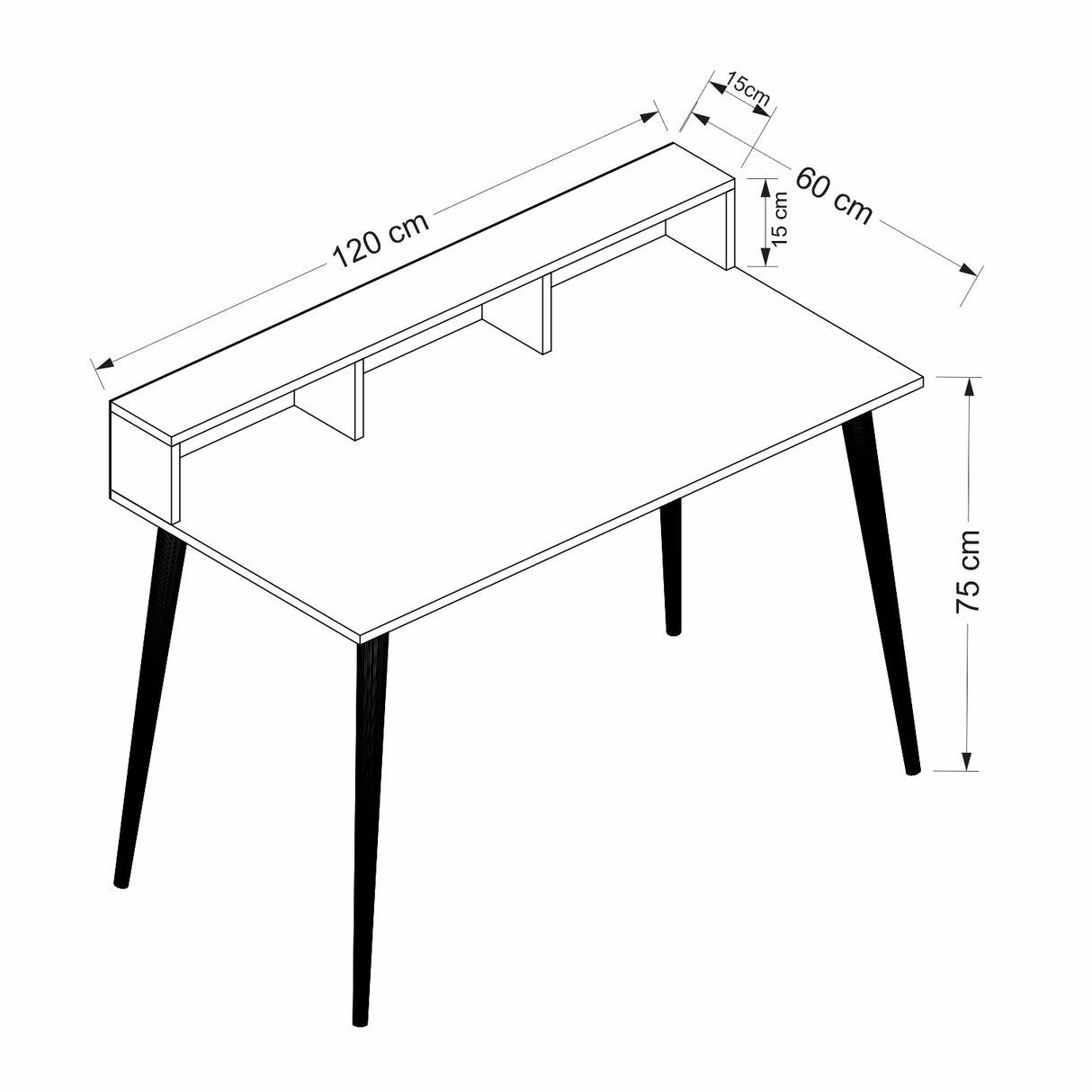 Birou Ronas 120, Nuc, 120x75x60 cm