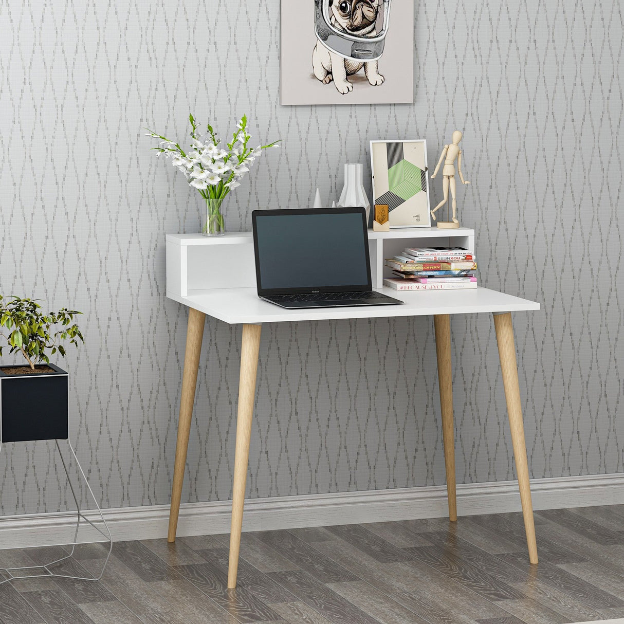 Birou Ronas 90, Diverse culori, 90x75x60 cm - Alb | SKU: 362ANT1124 | Birou Ronas 90, 90x75x60 cm, varianta Alb, produs pentru amenajarea locuinței, disponibil online în România la CasaMob