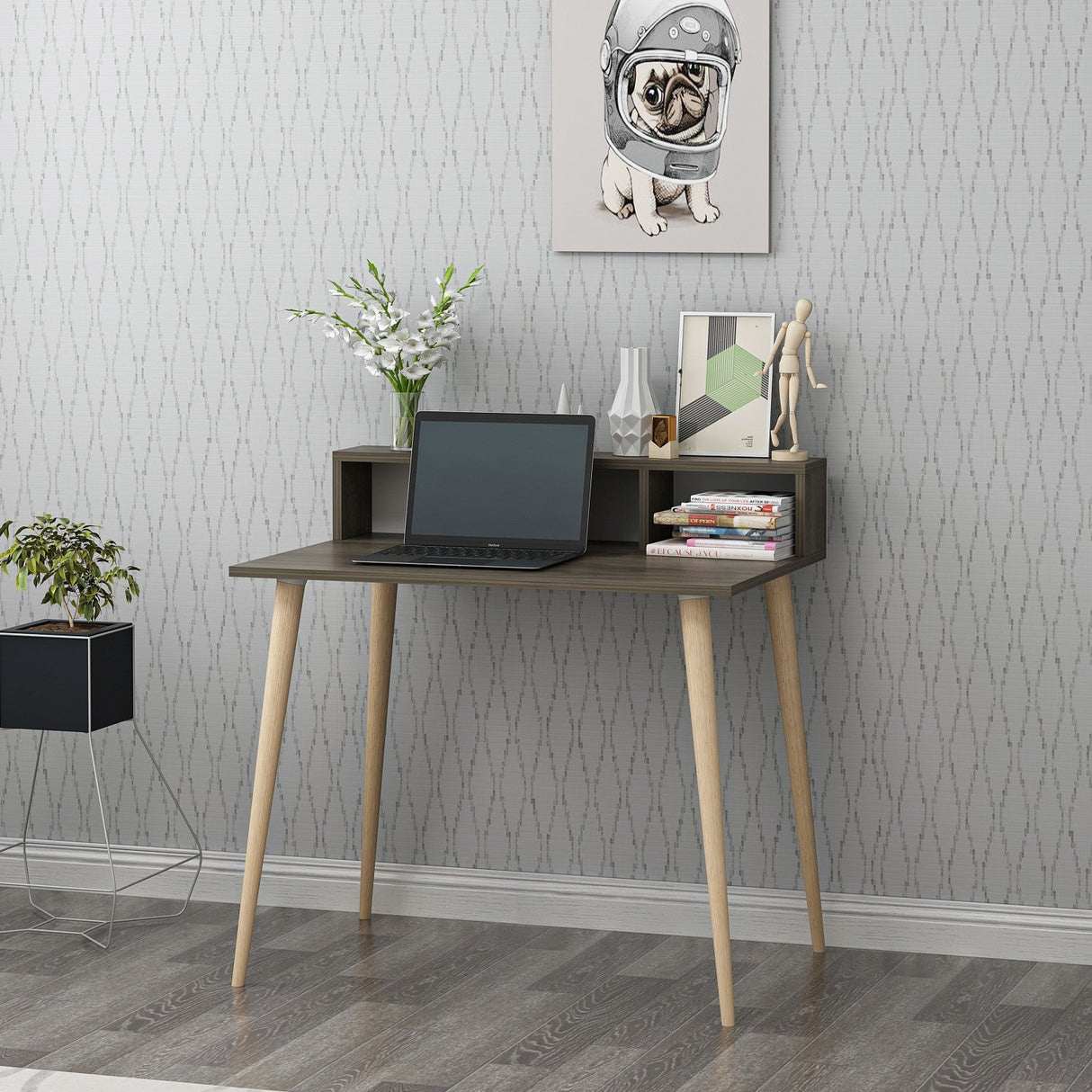 Birou Ronas 90, Diverse culori, 90x75x60 cm - Nuc | SKU: 362ANT1125 | Birou Ronas 90, 90x75x60 cm, varianta Nuc, produs pentru amenajarea locuinței, disponibil online în România la CasaMob