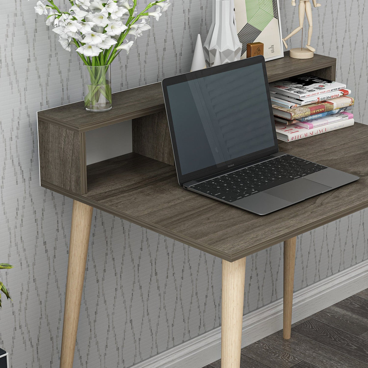 Birou Ronas 90, Diverse culori, 90x75x60 cm - Nuc | SKU: 362ANT1125 | Birou Ronas 90, 90x75x60 cm, varianta Nuc, produs pentru amenajarea locuinței, disponibil online în România la CasaMob