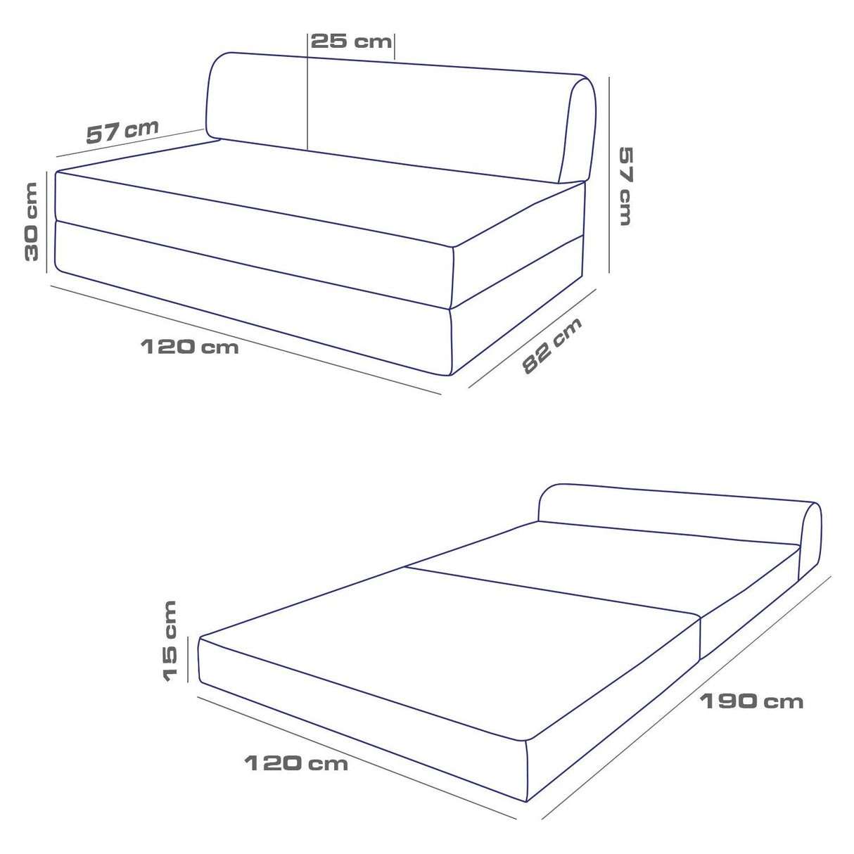 Canapea extensibilă 2 locuri Magic, Diverse culori, 120x82x57 cm - Gri deschis | SKU: 363SLD1115 | Canapea extensibilă 2 locuri Magic, 120x82x57 cm, varianta Gri deschis, produs pentru amenajarea locuinței, disponibil online în România la CasaMob