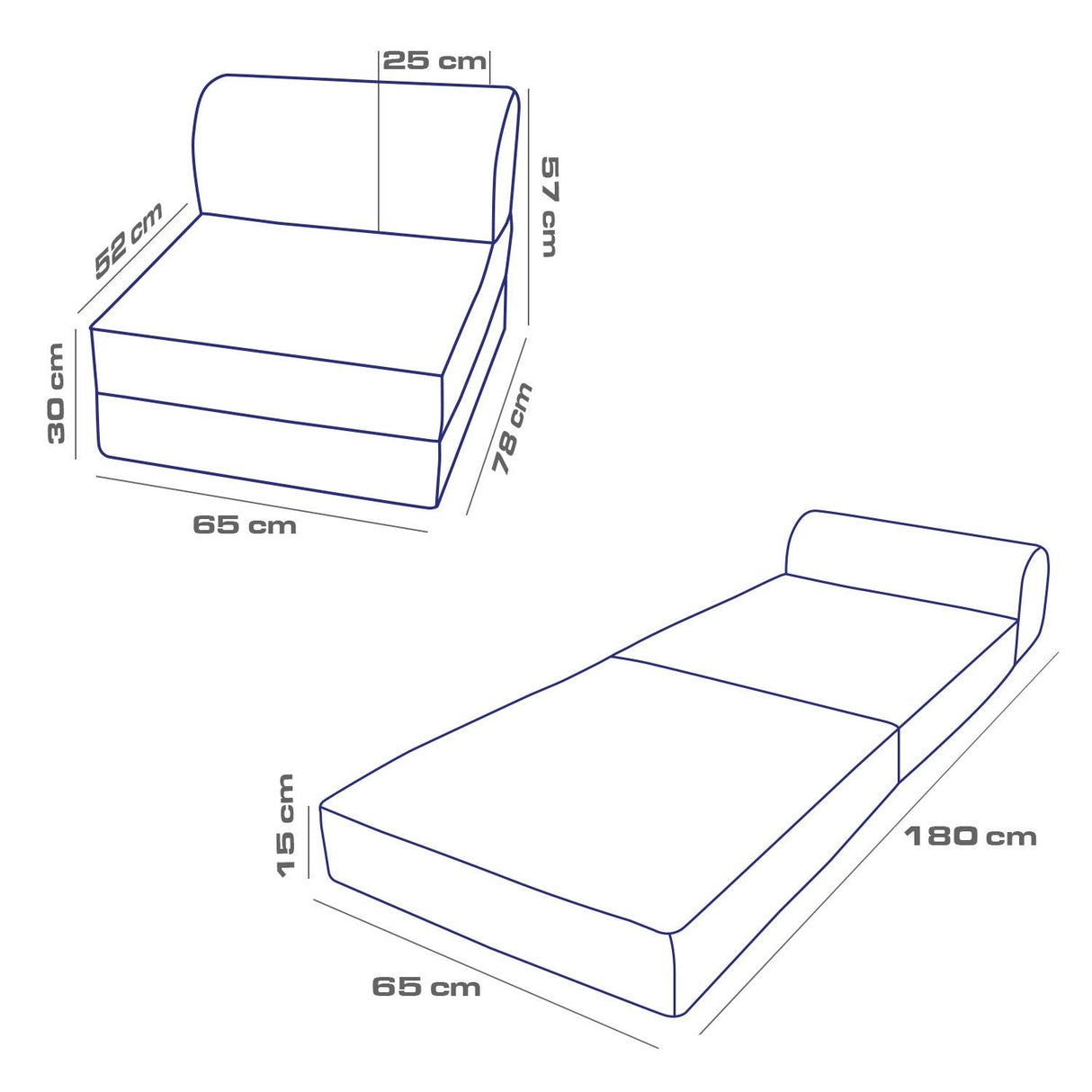 Fotoliu extensibil Magic, Diverse culori, 65x78x57 cm - Albastru | SKU: 363SLD1122 | Fotoliu extensibil Magic, 65x78x57 cm, varianta Albastru, produs pentru amenajarea locuinței, disponibil online în România la CasaMob