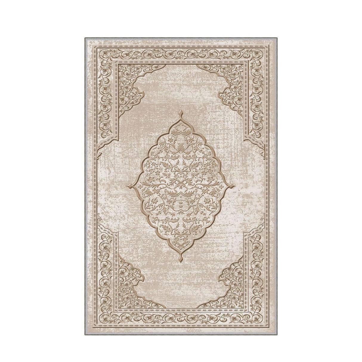 Covor de living / dormitor Persian antiderapant, Lavabil, Bej, 120x180 cm