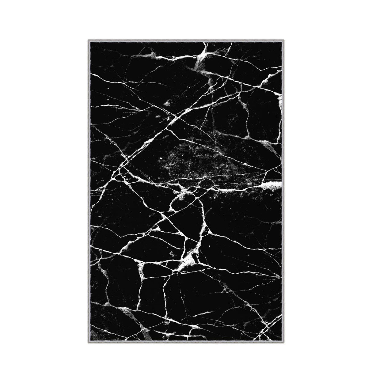 Covor de Hol Ondeo, Lavabile, Antiderapant, Negru, 80x150 cm