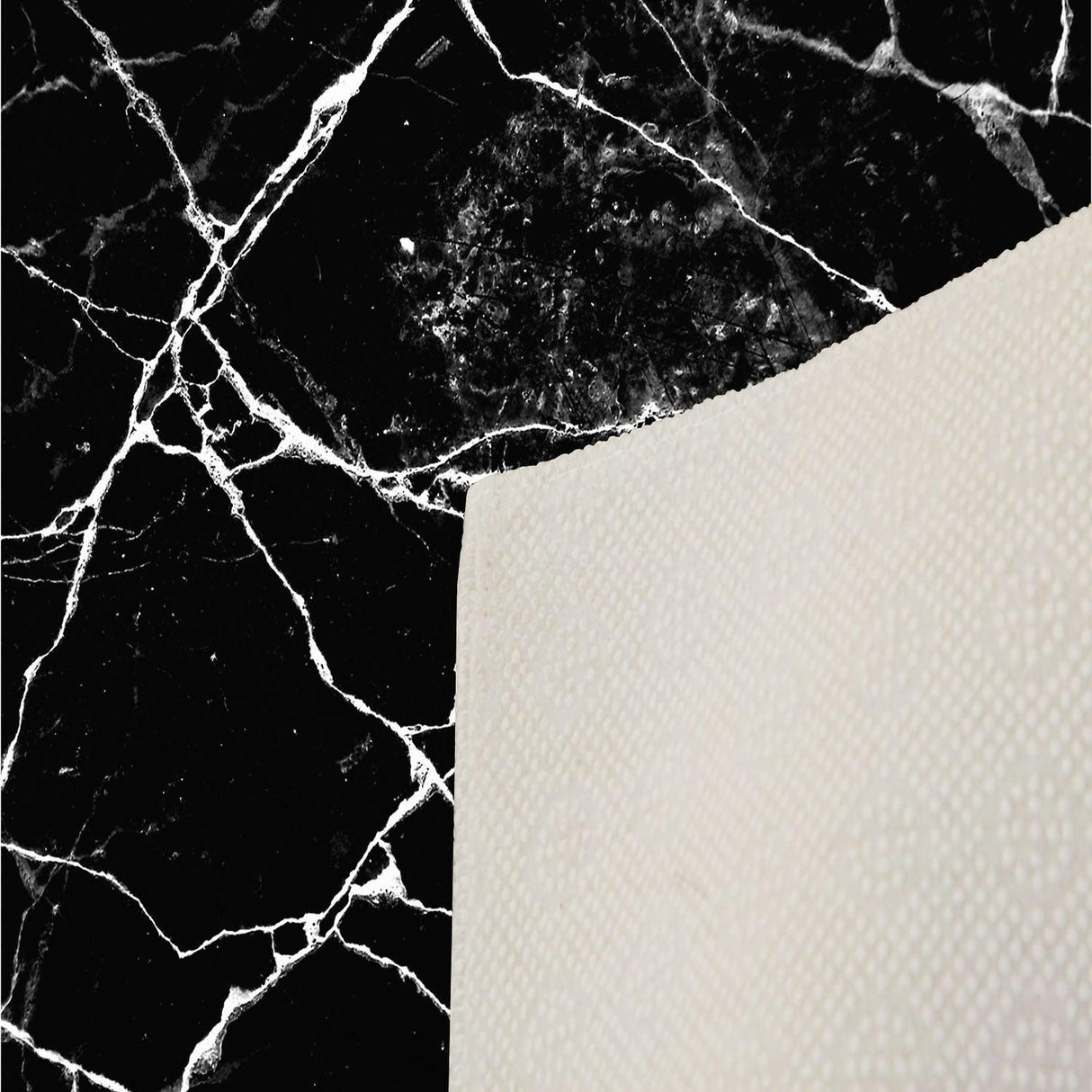 Covor de Hol Ondeo, Lavabile, Antiderapant, Negru, 80x150 cm