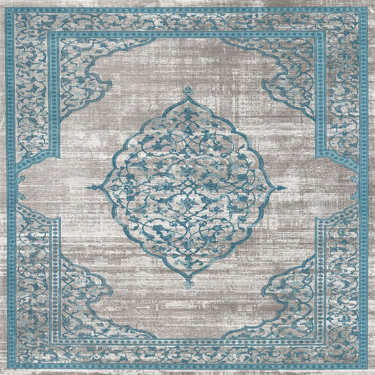 Covor de living / dormitor, Lavabil, Antidarepant Turcoaz, 80x300 cm